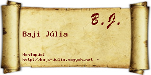 Baji Júlia névjegykártya